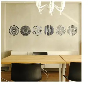 Stickers Muraux décoration adhésifs cercles designs gris et noirs pas cher