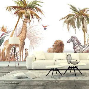 AMBIANCE-STICKER Papier peint panoramique préencollé jungle sauvage h 280 x l 480 cm pas cher
