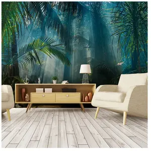AMBIANCE-STICKER Papier peint panoramique jungle préencollé jungle des tropiques h 250 x l 360 cm pas cher