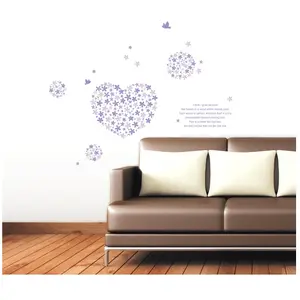 Stickers Muraux décoration adhésifs Coeur violet pas cher