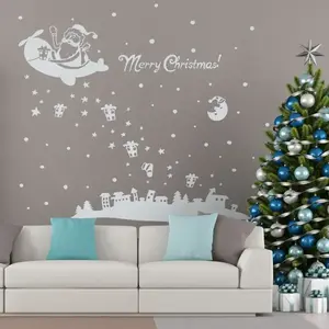 Ambiance-sticker - Sticker Ambiance merry christmas - 40x25cm - argent - Autocollants adhésifs noël - décoration fêtes pas cher