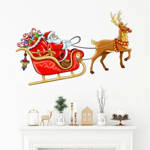 Kerststicker van de Kerstman op zijn slee - Kerststickers - feestdecor... pas cher