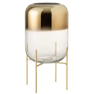 Vase décoratif - J-LINE - Oceanne - Verre Or/Transparent - 25 cm x 36 ... pas cher