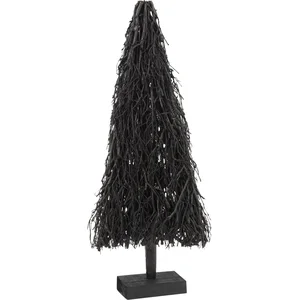 J-Line decoratie Kerstboom Plat Takken - hout - zwart - small pas cher