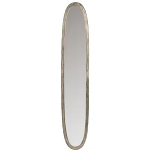 J-LINE Miroir ovale aluminium/verre pas cher