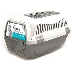 Comparateur de prix : MPETS Cage de transport - Pour chien - M - Gris et blanc