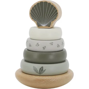 Label Label Olijfgroen Houten Tuimelring Piramide