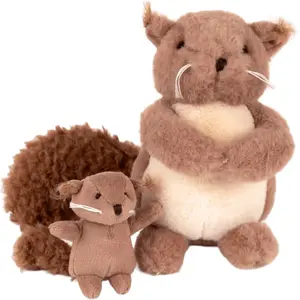 Peluche Maman et bébé écureuil (15 cm) pas cher