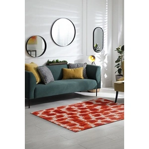 Tapis - Collection Ikat Beneffito - Orange blood - Tapis dintérieur moderne et doux - Rectangulaire - 140 x 200 cm pas cher