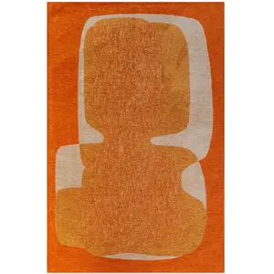 Tapis - Collection Poum Poum Beneffito - Orange Cocktail - Tapis dintérieur moderne et doux - Rectangulaire - 140 x 200 cm
