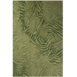 Tapis - BENEFFITO - ZEBRA - Vert - 140x200cm - Polyester recyclé pas cher