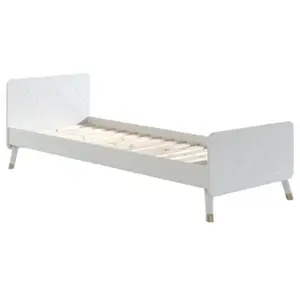 vipack Lit blanc Billy en pin massif et MDF, 90 x 200 cm - Sommier à lattes inclus pas cher