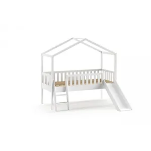 Vipack Lit cabane 90x200 Dallas Blanc pas cher