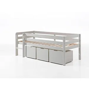 Vipack Lit Mi-Hauteur + 3 Tiroirs Blanc pas cher