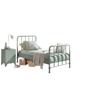 vipack Lit et chevet 90x200 vert pas cher