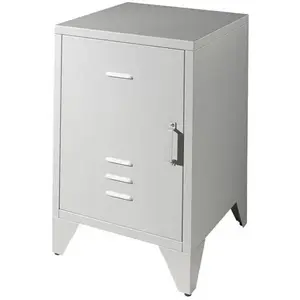 Vipack Chevet en métal Bronxx 1 porte 1 etagere 60x40x40cm Gris Mat pas cher