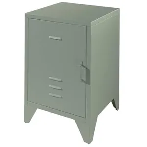 Vipack Table de chevet avec porte Bronxx Métal Vert olive mat pas cher