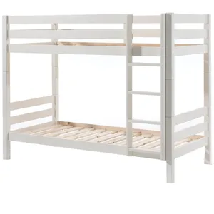 Lit superposé enfant bois Vipack Pino 90x200 cm blanc - Sommiers à lattes inclus pas cher