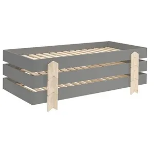 PARIS PRIX Vipack 3 Lits Modulo Arrow Gris Empilables 90x200 L 203,6 X Lg 93,8 X H 27,5 Cm pas cher