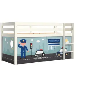 Lit mi-hauteur 90x200 Vipack Pino - Blanc - Bois - Panneaux de particules - A monter soi-même pas cher