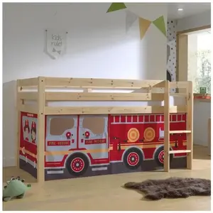Lit mi-hauteur - VIPACK - Pino - Bois - Marron - Sommier inclus pas cher