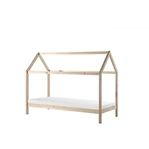 Lit Cabane Enfant & Matelas Dallas 90x200cm Naturel Beige - Vipack - B...