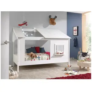 Lit Cabane - VIPACK - HouseBed - Blanc - 90x200 cm - Pour Enfant pas cher