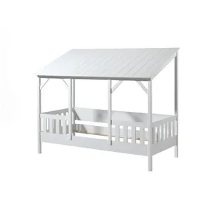 Lit Cabane 90x200 Sommier inclus HouseBed - Blanc - Vipack