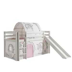 Lit mezzanine avec toboggan et tunnel Birdy - Vipack - PINO - Blanc - ... pas cher