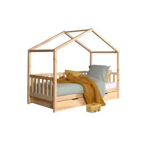 Lit de maison - Vipack - Dallas - Marron - Enfant - 90 x 200 cm