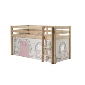 Lit mezzanine enfant Vipack - Charlotte - Pin massif clair - Tente Bir... pas cher