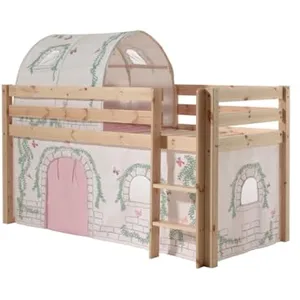 vipack Halfhoogslaper Charlotte met bedtent & bedtunnel Birdy - dennenhout