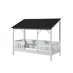 Vipack Vipack Malia Lit Cabane 90x200 Avec Toit Noir + Lit Gigogne