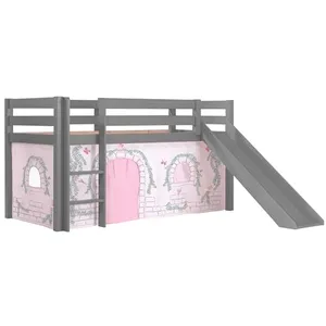 Vipack Vipack Lit Enfant Surlev Avec Toboggan Pino 90x200cm Gris + Rid...