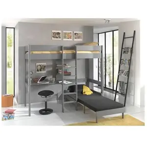 Vipack Vipack Lit Mezzanine Avec Fauteuil Et Bureau Gris 90x200Vendu paramazon