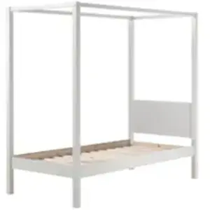 Vipack Pino Lit A Baldaquin 90x200cm Blanc pas cher
