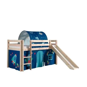Vipack - PINO Lit Compact avec Toboggan + Rideau de lit Astro + Tunnel... pas cher