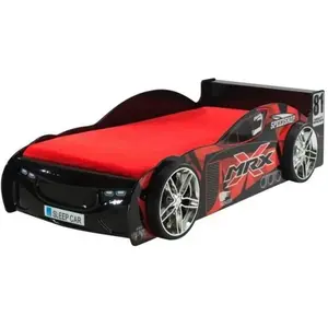 Vipack - Lit enfant Voiture & Matelas "mrx" Noir