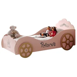 Lit enfant voiture - Vipack - Rose - 90x200cm - Avec matelas