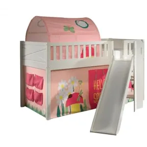 Lit Mezzanine avec Toboggan et Rideau et Tunnel Spring - Vipack - Scot... pas cher