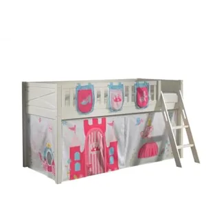 Lit Mezzanine Vipack Scott - Blanc - 90x200 cm - Avec Rideau Princess ... pas cher