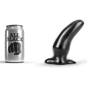 All Black Zwarte Kromme Anaal Dildo 13 cm