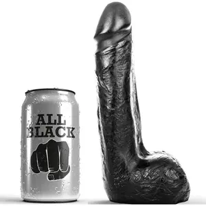 All Black Zwarte realistische dildo - 20 cm pas cher
