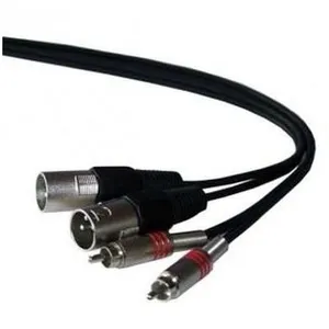 IBIZA SOUND CM3RX-2 Câble RCA avec protection à ressort à 2x fiches XLR - 3m pas cher