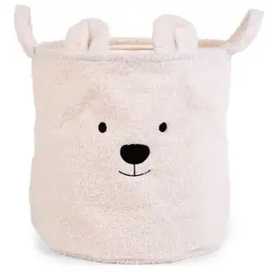 Childhome - Opbergmand - 40x40x40 Cm - Teddy - Ecru - Wasmand - Speelgoedmand
