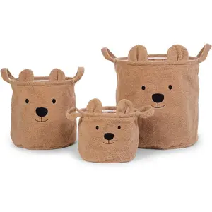 Childhome - Teddy Manden - Set van 3 - Beige - Opbergmand, Speelgoedmand & Wasmand pas cher