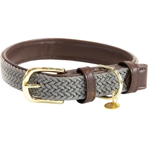 Comparateur de prix : Kentucky Horsewear Dogwear - Hondenhalsband - Gevlochten Nylon - Grijs - Maat S - 42cm - Hondenriem