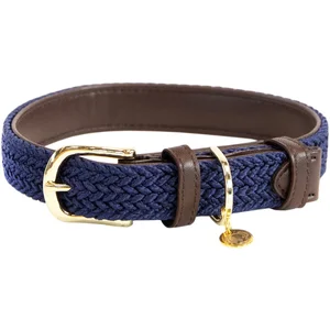 Kentucky Horsewear Dogwear - Hondenhalsband - Gevlochten Nylon - Navy - Maat M/L - 58cm - Hondenriem