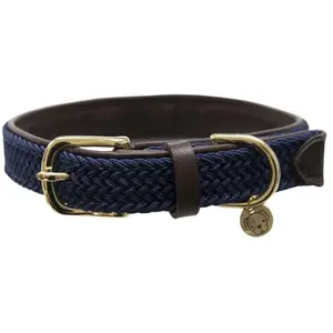 Comparateur de prix : Kentucky Horsewear Dogwear - Hondenhalsband - Gevlochten Nylon - Navy - Maat M - 50cm - Hondenriem