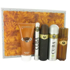 Fragluxe Cuba Gold Gift Set 100 ml Eau De Toilette Spray + 100 ml After Shave Spray + 200 ml Body Deodorant Spray + 200 ml Shower Gel + 35 ml EDT Spray pas cher